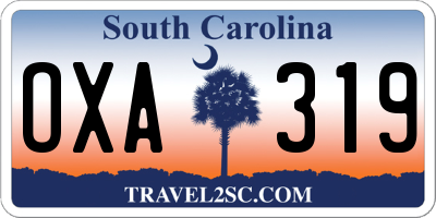 SC license plate OXA319