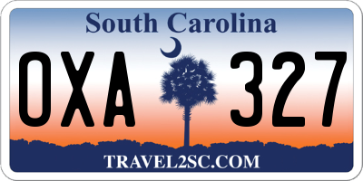 SC license plate OXA327