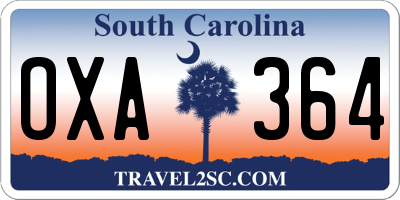 SC license plate OXA364