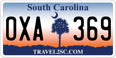 SC license plate OXA369