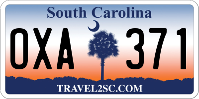 SC license plate OXA371