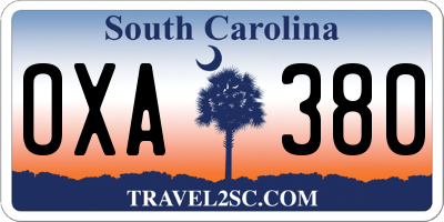 SC license plate OXA380