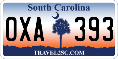 SC license plate OXA393