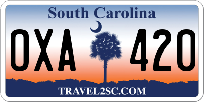 SC license plate OXA420