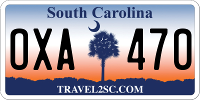 SC license plate OXA470