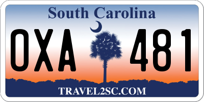 SC license plate OXA481