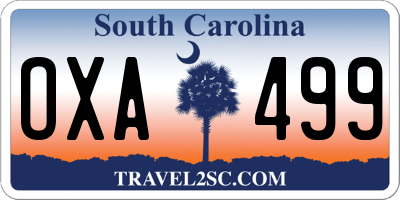 SC license plate OXA499