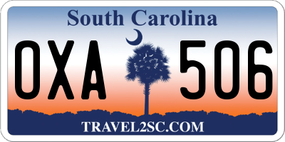 SC license plate OXA506