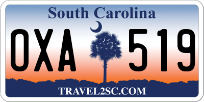 SC license plate OXA519