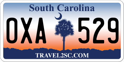 SC license plate OXA529