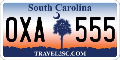 SC license plate OXA555