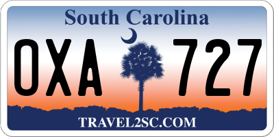 SC license plate OXA727