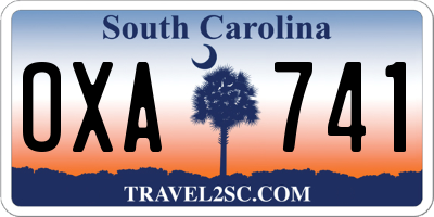 SC license plate OXA741