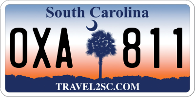 SC license plate OXA811