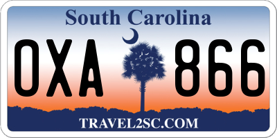 SC license plate OXA866