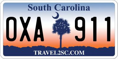 SC license plate OXA911