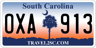 SC license plate OXA913