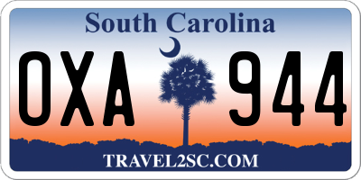 SC license plate OXA944