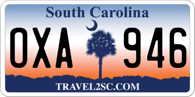 SC license plate OXA946
