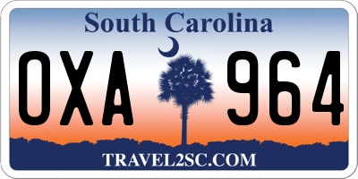 SC license plate OXA964