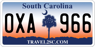 SC license plate OXA966