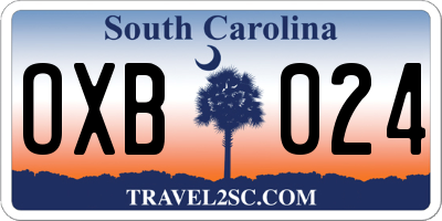 SC license plate OXB024
