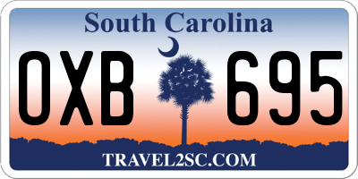 SC license plate OXB695