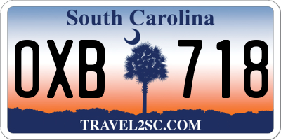 SC license plate OXB718