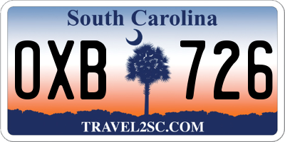 SC license plate OXB726