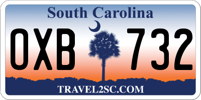 SC license plate OXB732
