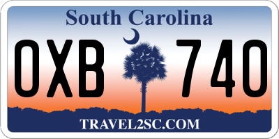 SC license plate OXB740