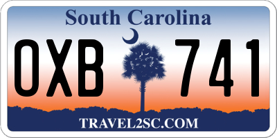 SC license plate OXB741