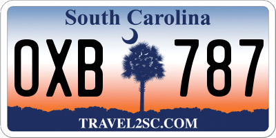 SC license plate OXB787