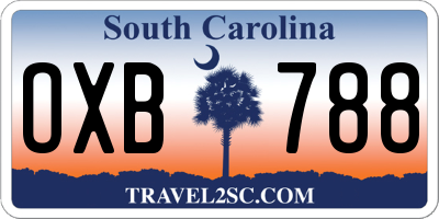 SC license plate OXB788