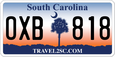SC license plate OXB818