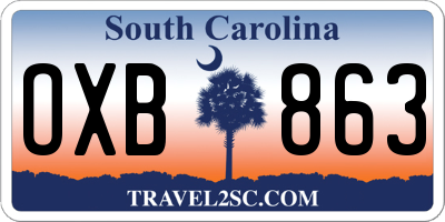 SC license plate OXB863