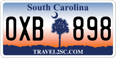 SC license plate OXB898
