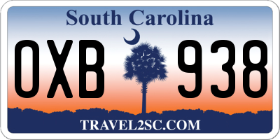 SC license plate OXB938