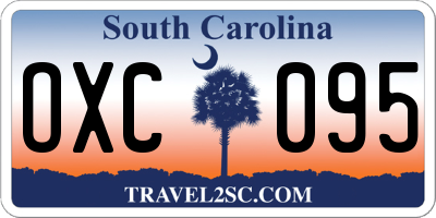 SC license plate OXC095