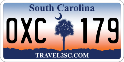 SC license plate OXC179