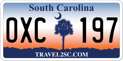 SC license plate OXC197