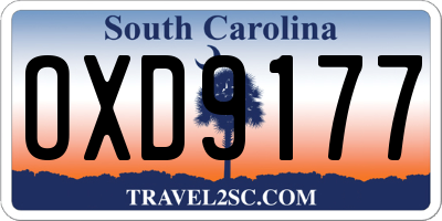 SC license plate OXD9177