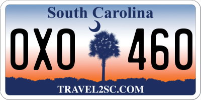 SC license plate OXO460