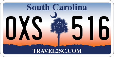 SC license plate OXS516