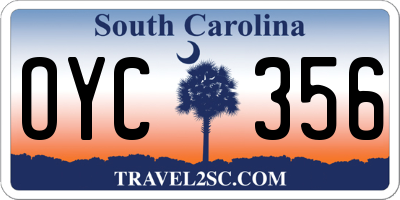 SC license plate OYC356