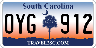 SC license plate OYG912