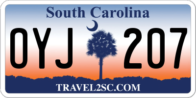 SC license plate OYJ207