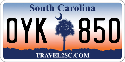 SC license plate OYK850