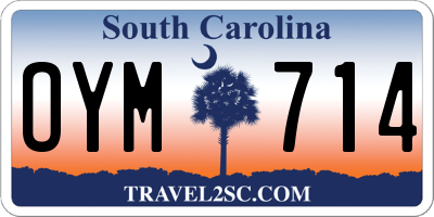 SC license plate OYM714