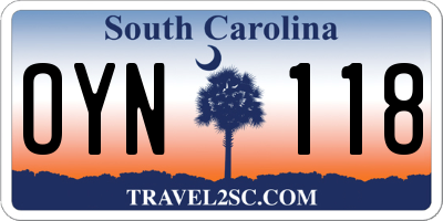 SC license plate OYN118
